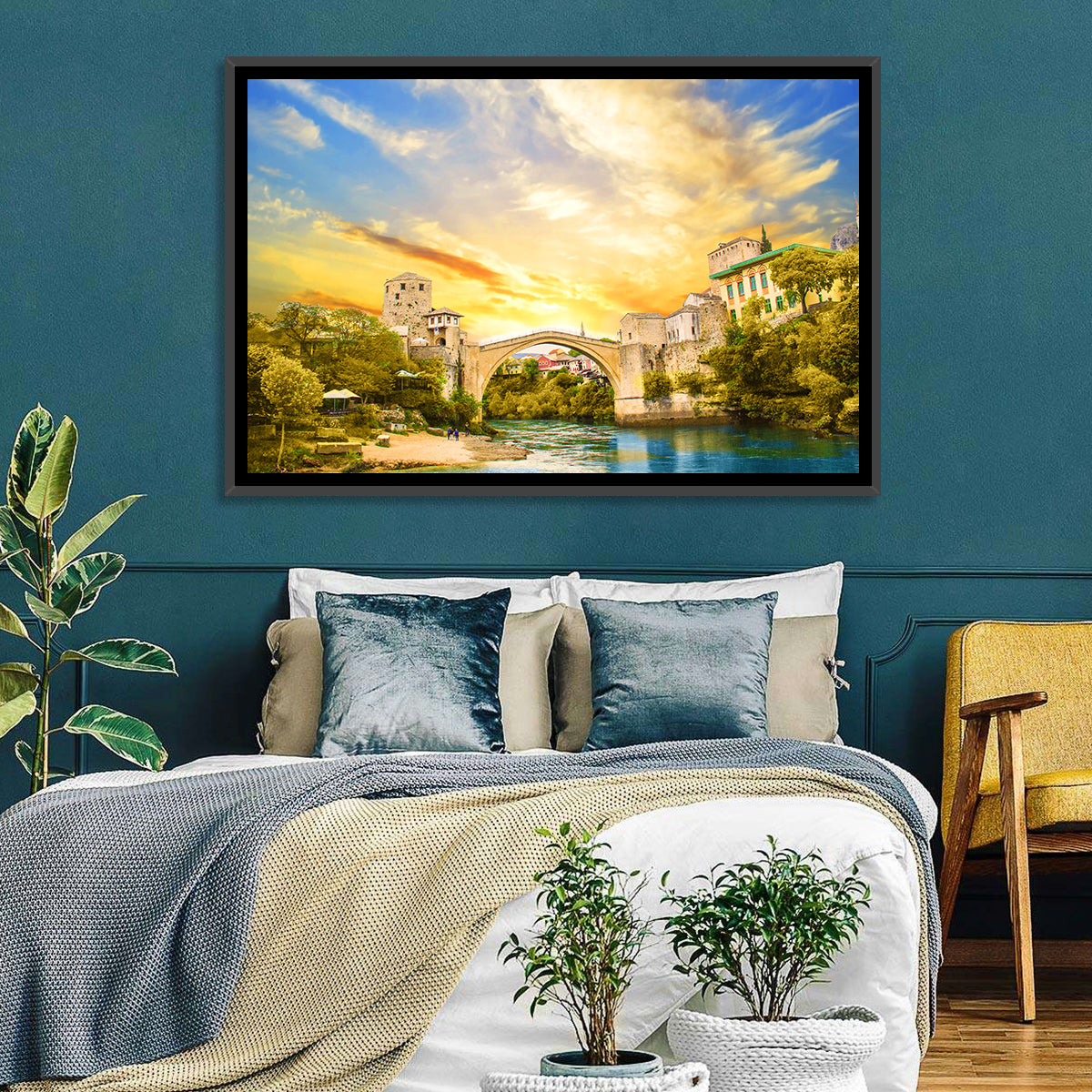 Stari Most at Sunset Wall Art
