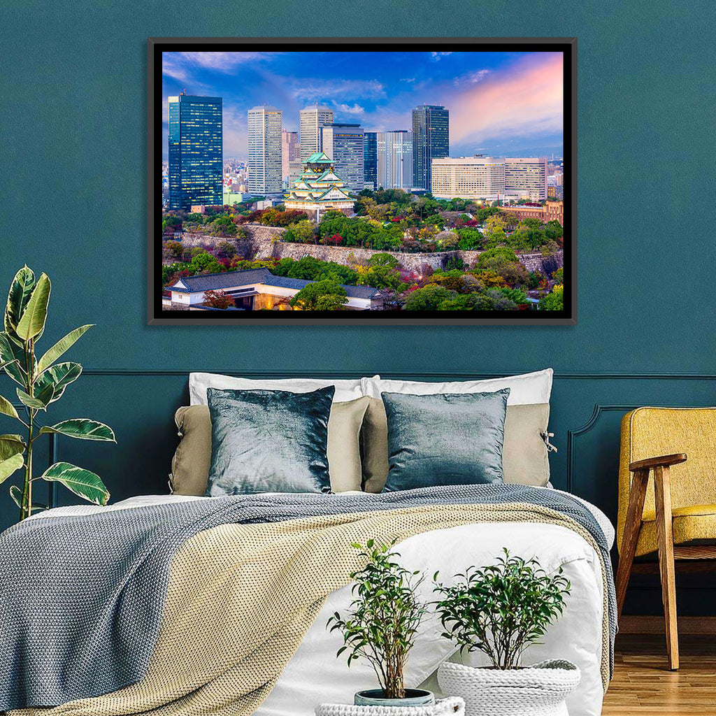 Osaka Castle Skyline at Dusk Wall Art