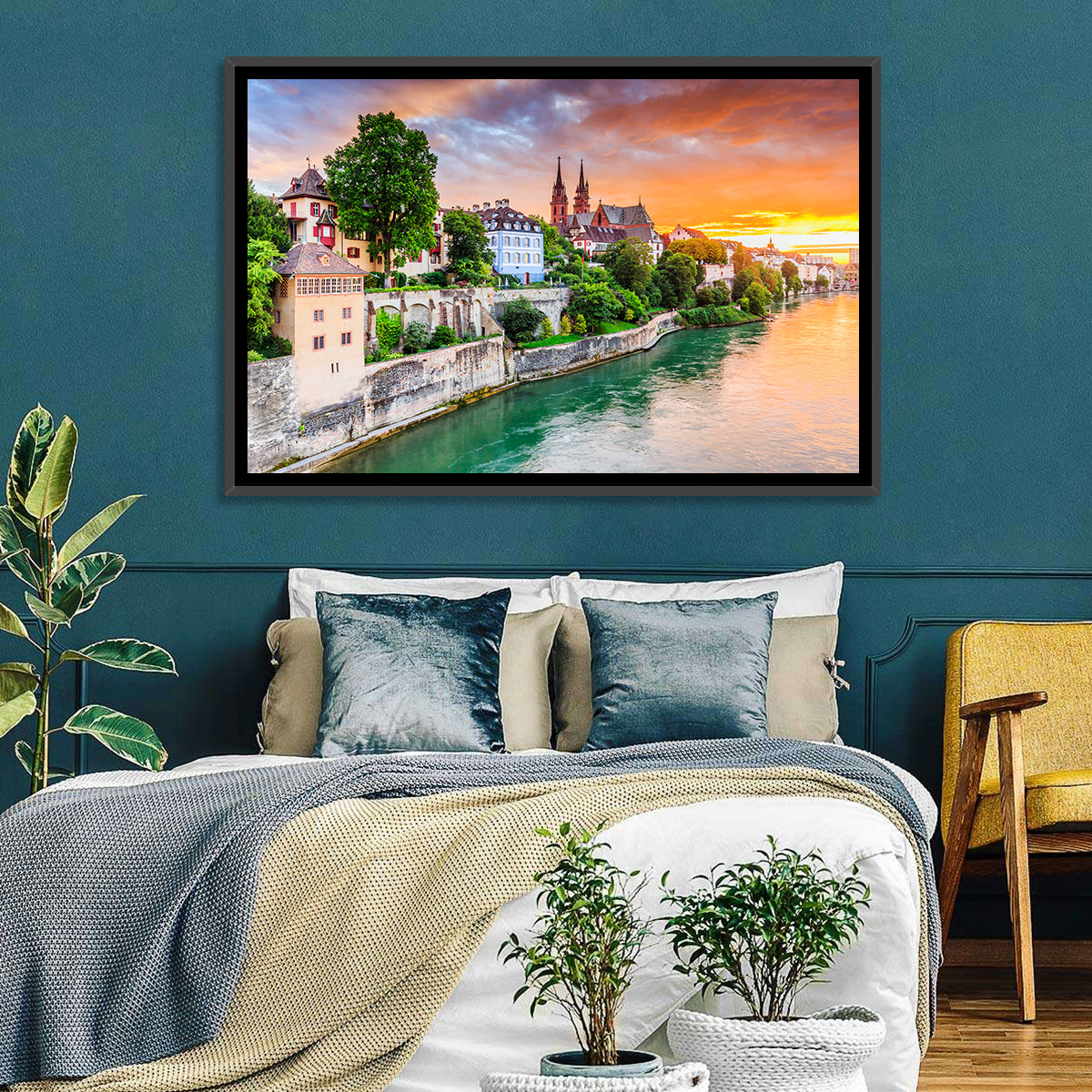 Basel Old Town at Sunset Wall Art