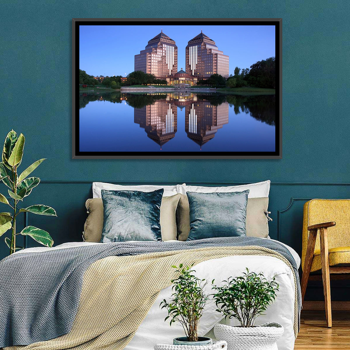 Carlson Towers at Dusk Wall Art in a room, landscape