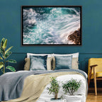 Silky Teal Ocean Waves Wall Art