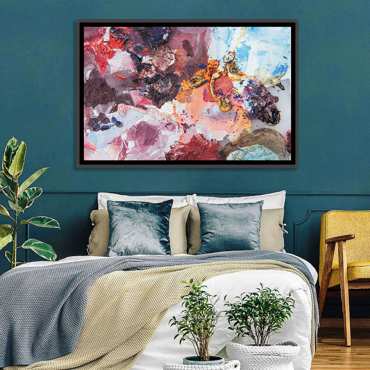 Impasto Color Swirl Abstract Wall Art