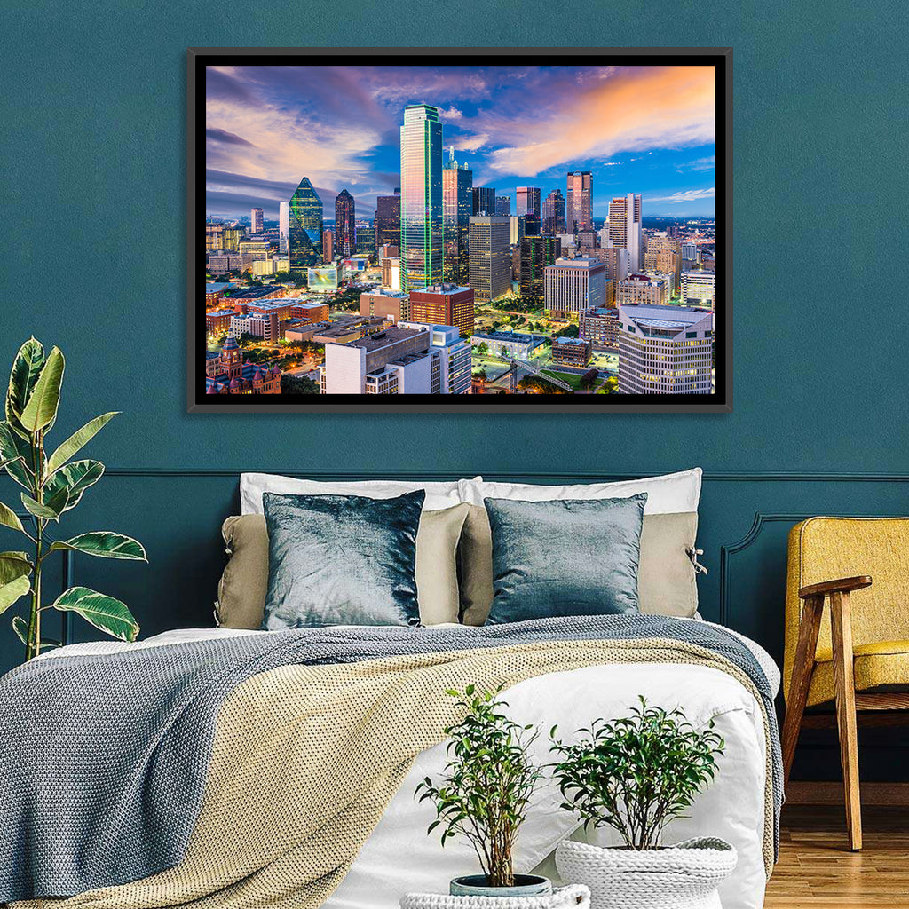 Dallas Twilight Skyline Wall Art
