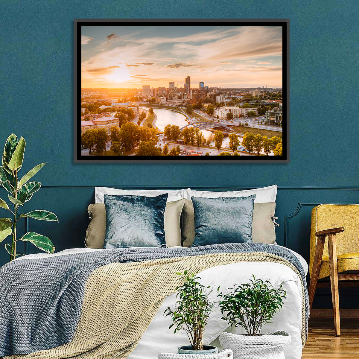 Vilnius Skyline at Golden Hour Wall Art