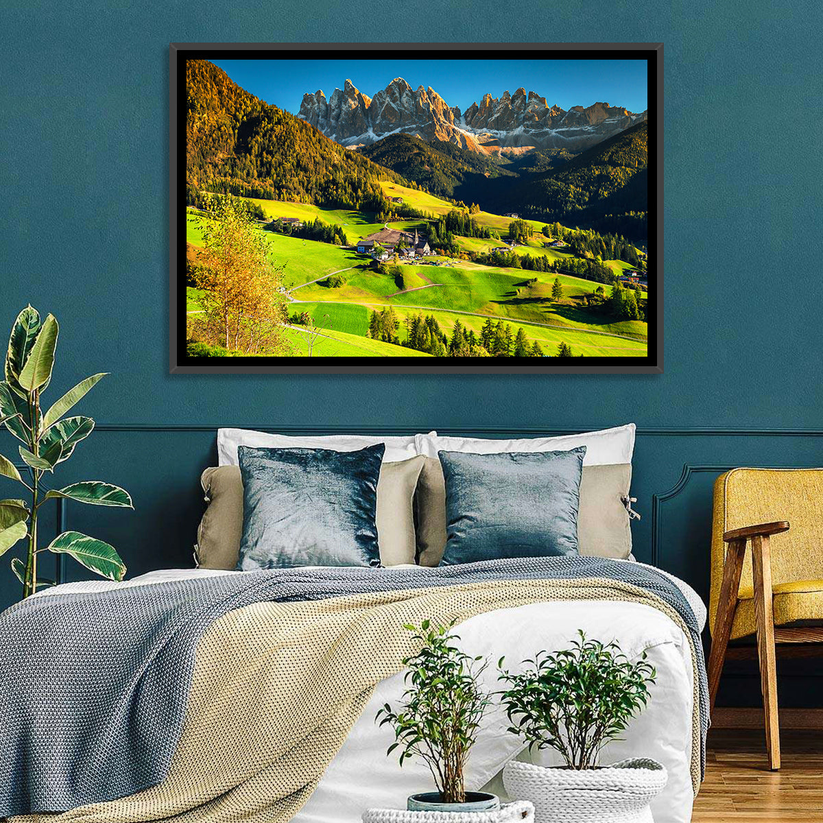 Santa Maddalena, Val Di Funes Wall Art in a room, landscape