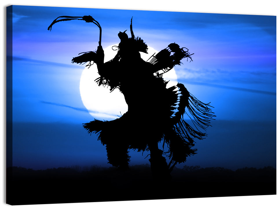 Moonlit Pow Wow Dancer Wall Art