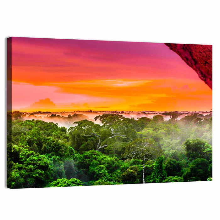 Brazilian Rainforest Sunset Wall Art as a canvas print