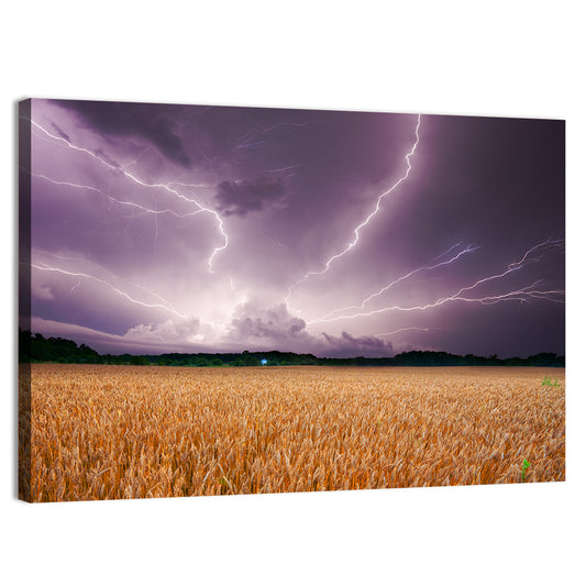 Wheat Field & Stormy Sky Wall Art