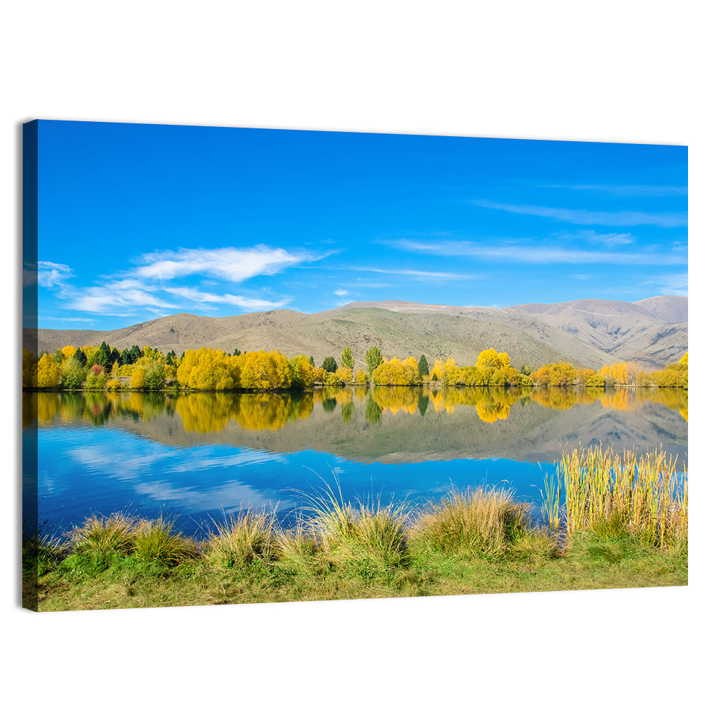 Ruataniwha Autumn Reflection Wall Art, canvas print, landscape