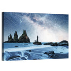 Reynisdrangar Sea Stacks Night Wall Art