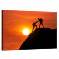 Mountaineer Silhouette at Sunset Wall Art