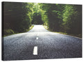 Summer Forest Road with Yellow Sign Wall Art