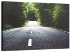 Summer Forest Road with Yellow Sign Wall Art