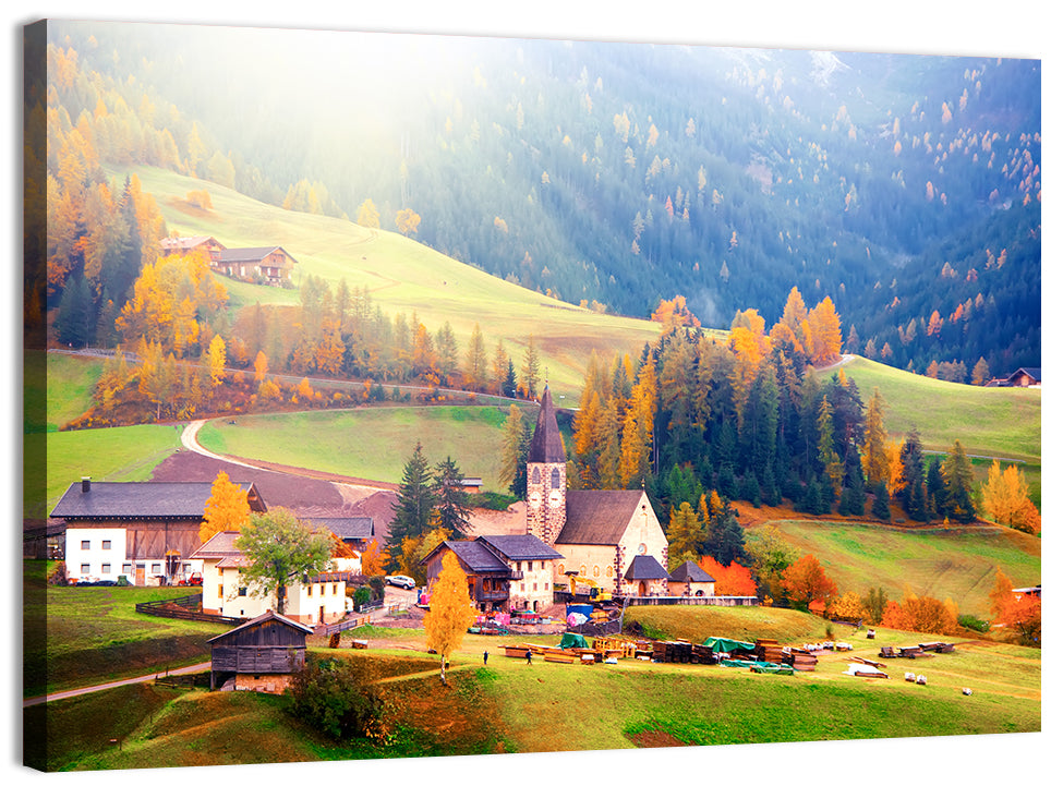 Santa Maddalena Golden Hour Wall Art, canvas print, landscape