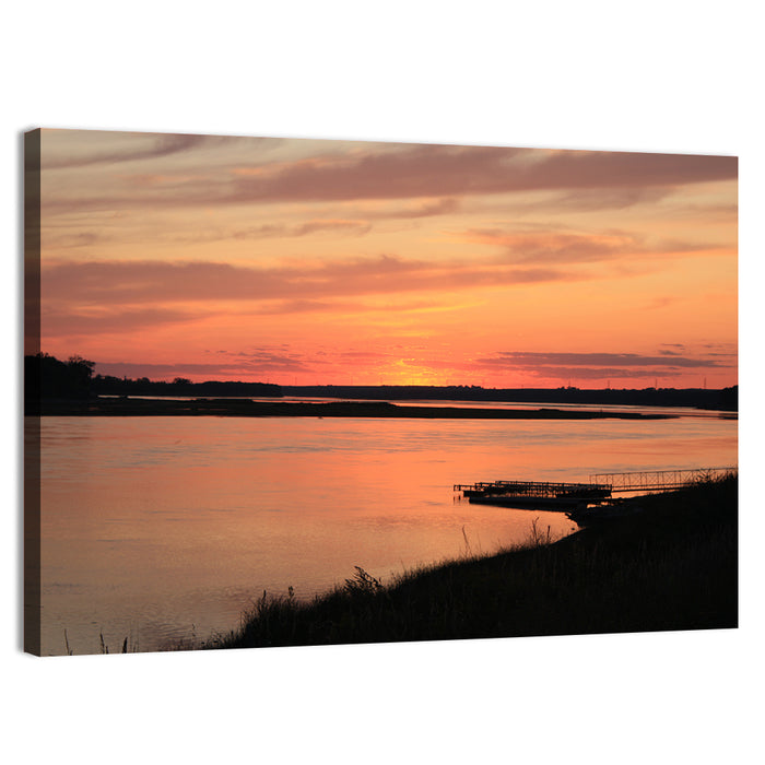Missouri River Sunset at Dusk Wall Art as a canvas print