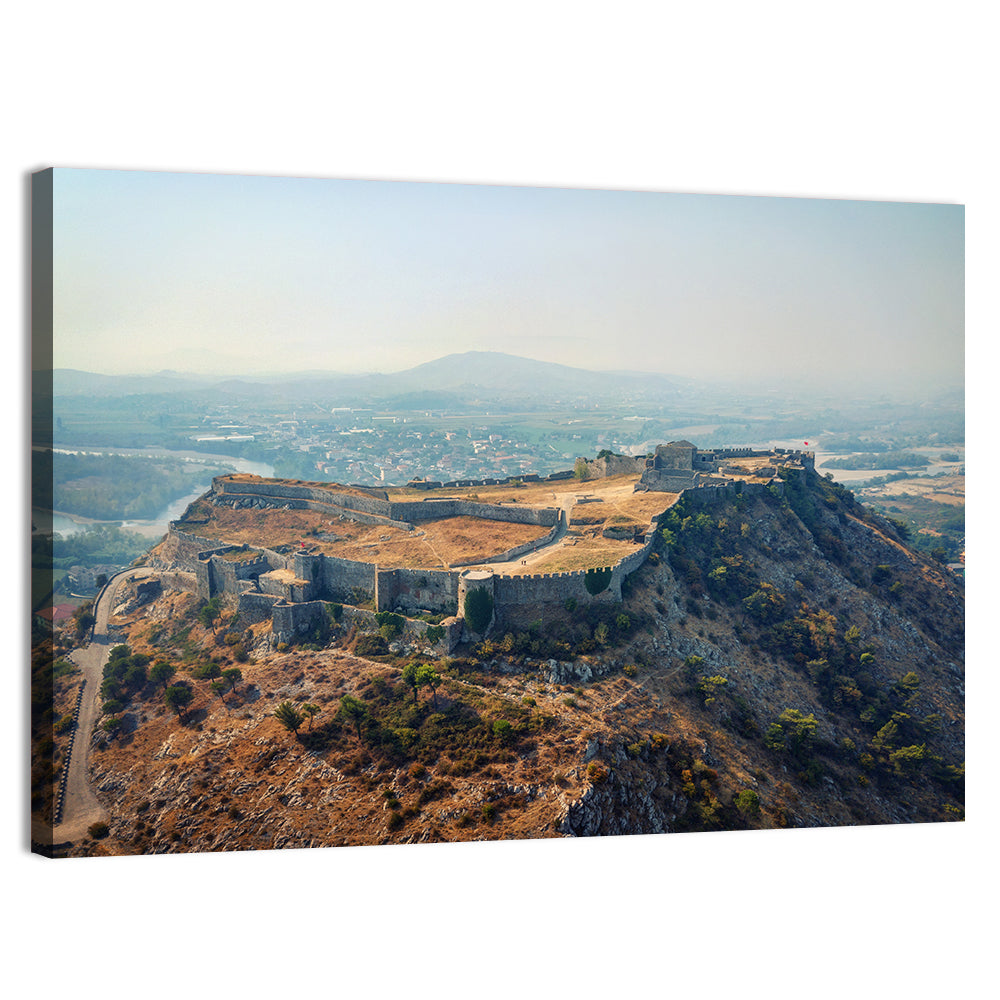 Rozafa Castle Aerial View Wall Art, canvas print, landscape