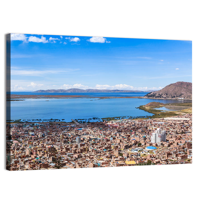 Puno Over Lake Titicaca Wall Art as a canvas print