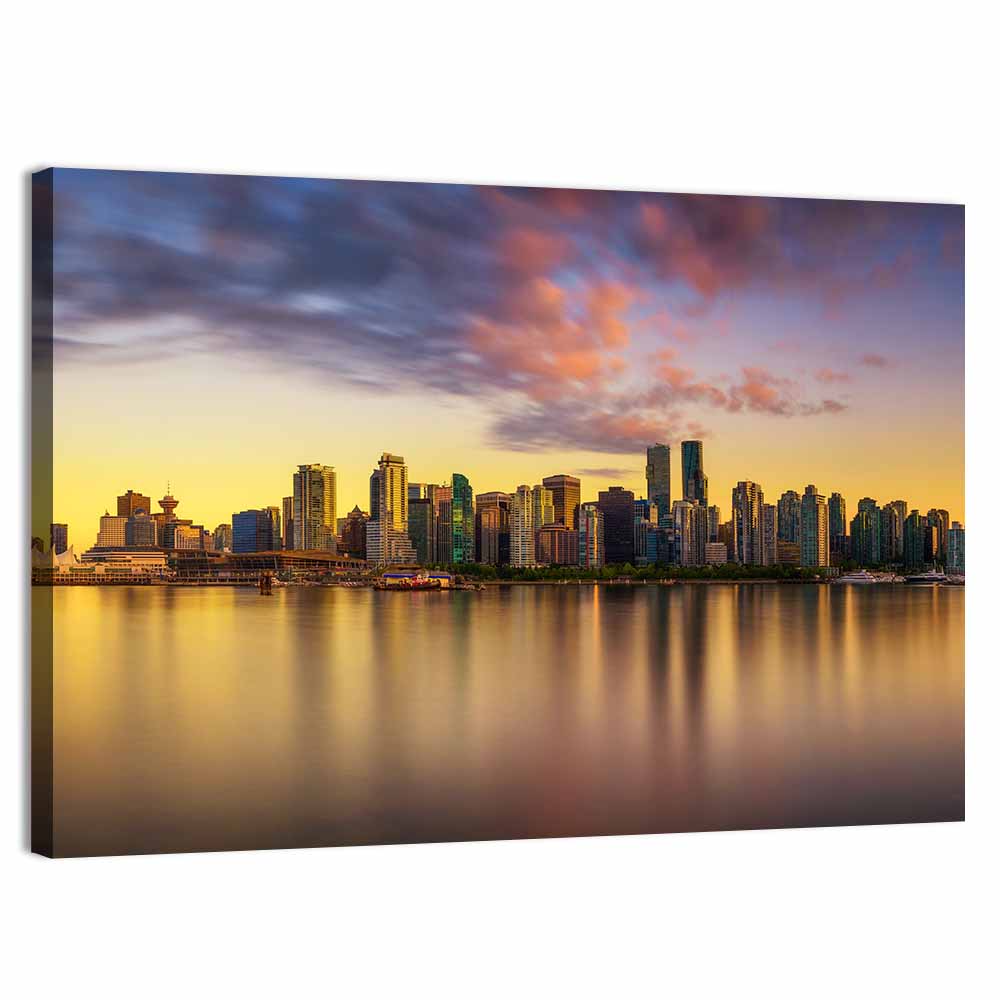 Vancouver Downtown Sunset Wall Art