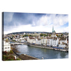 Limmat River at Fraumünster, Zurich Wall Art