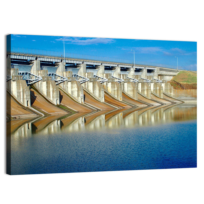 Lavon Dam Spillways Wall Art as a canvas print