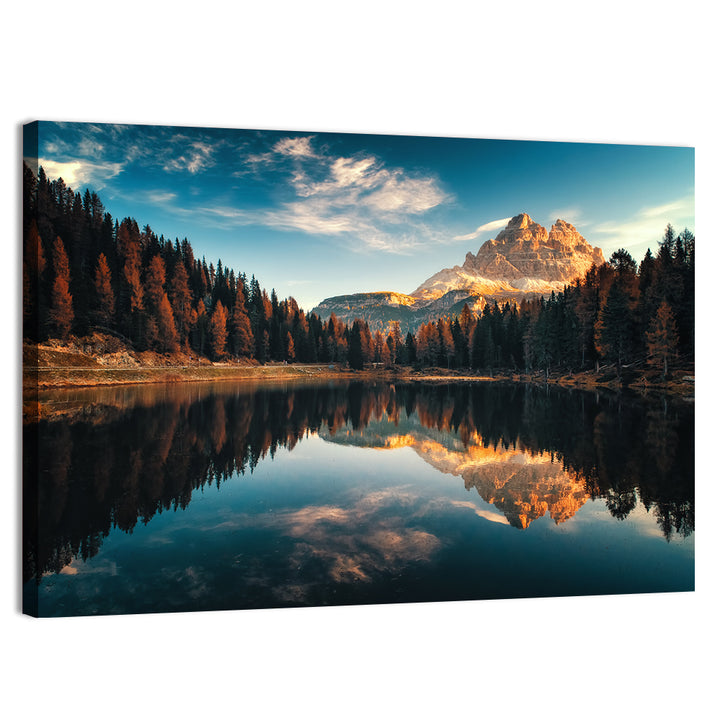 Lago Antorno Golden Hour Reflection Wall Art