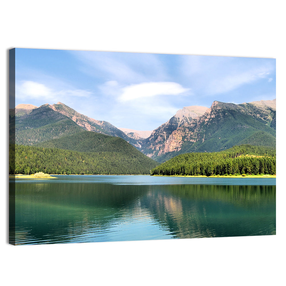 Mission Mountain Lake Reflection Wall Art, canvas print, landscape