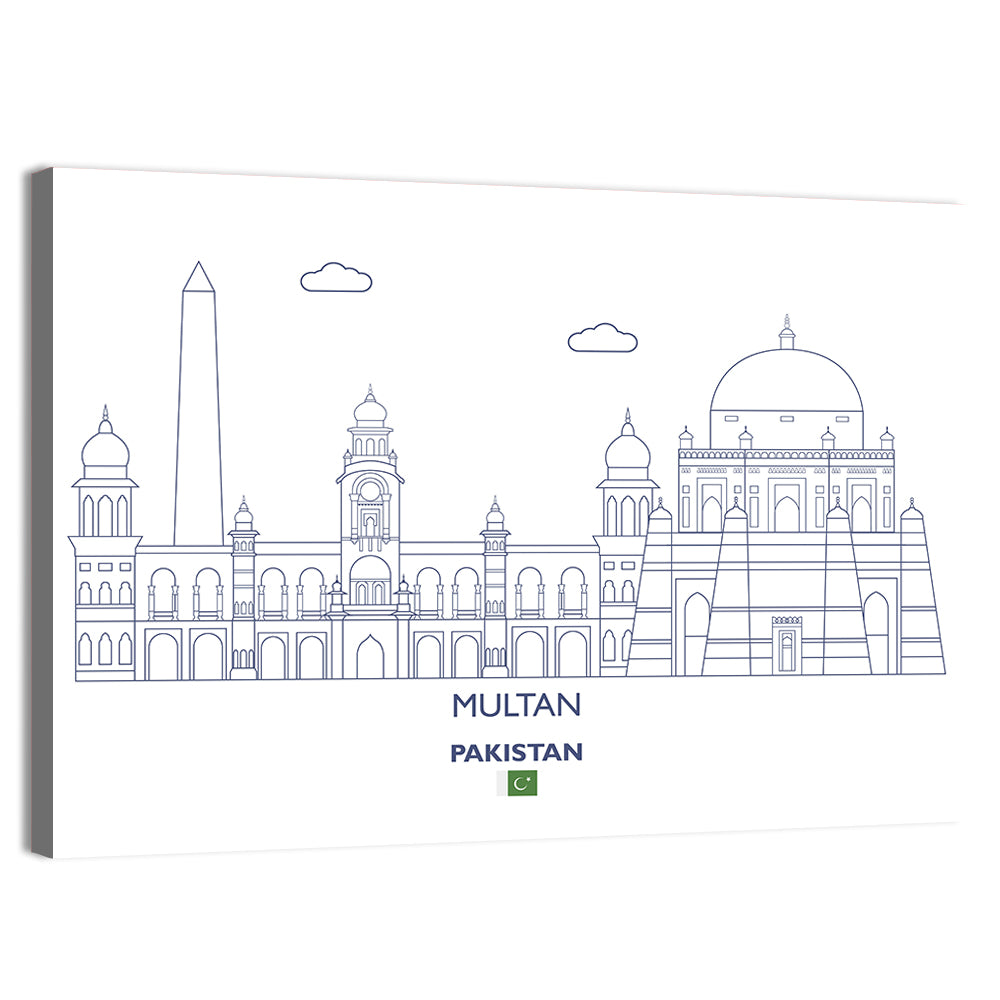 Multan Skyline with Shah Rukn-e-alam Wall Art