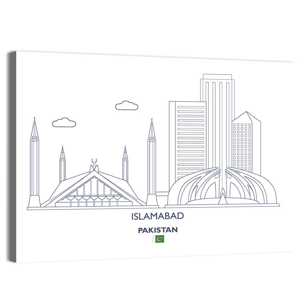 Islamabad Skyline Line Wall Art