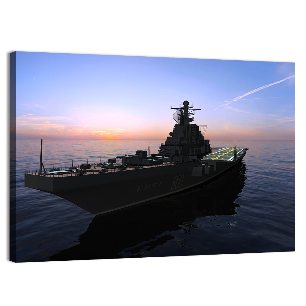 Aircraft Carrier 860 at Dusk Wall Art