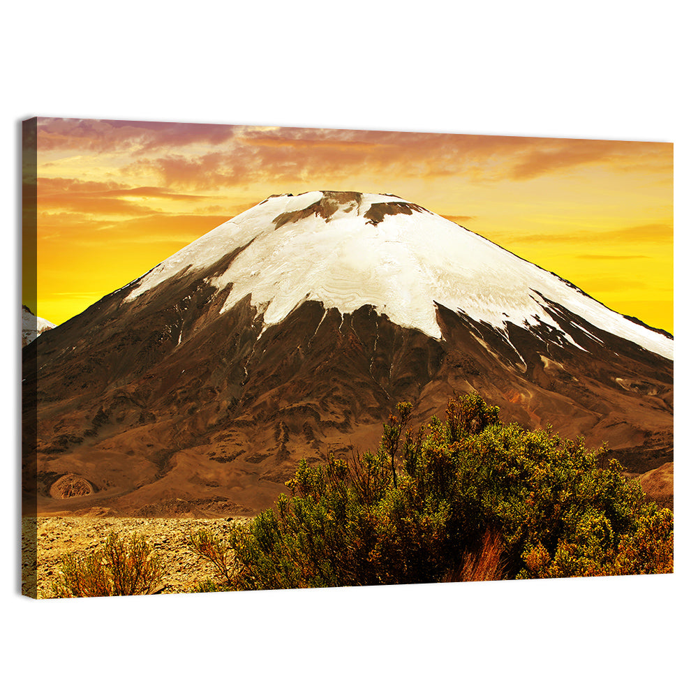 Parinacota Volcano Wall Art, canvas print, landscape