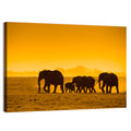 Elephant Family Silhouette Wall Art