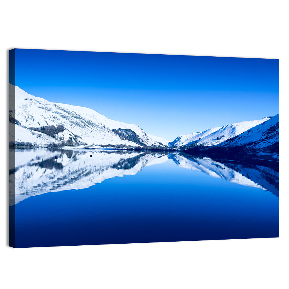 Tal Y Llyn Winter Reflection Wall Art, canvas print, landscape