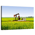 Rusty Pumpjack in Yellow Canola Field Wall Art