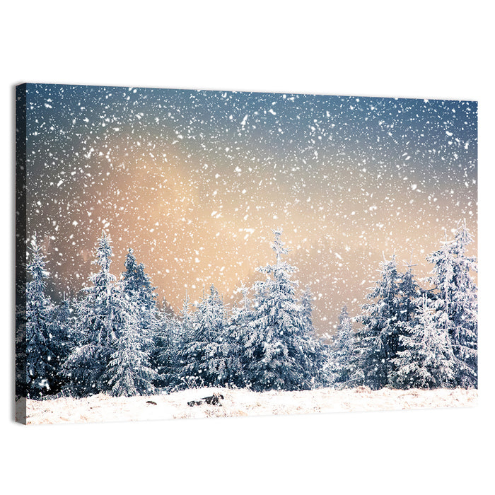 Winter Forest Wonderland Wall Art as a canvas print