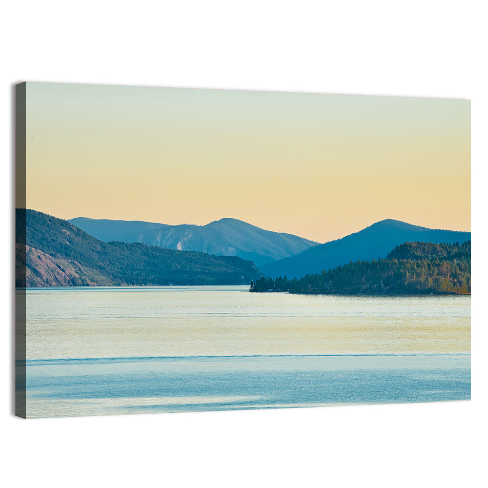 Lake Pend Oreille at Golden Hour Wall Art, canvas print, landscape