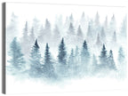 Misty Pine Forest Watercolor Wall Art