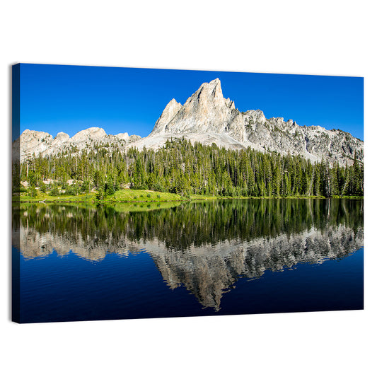 Sawtooth Mountains Reflection in Alice Lake Wall Art