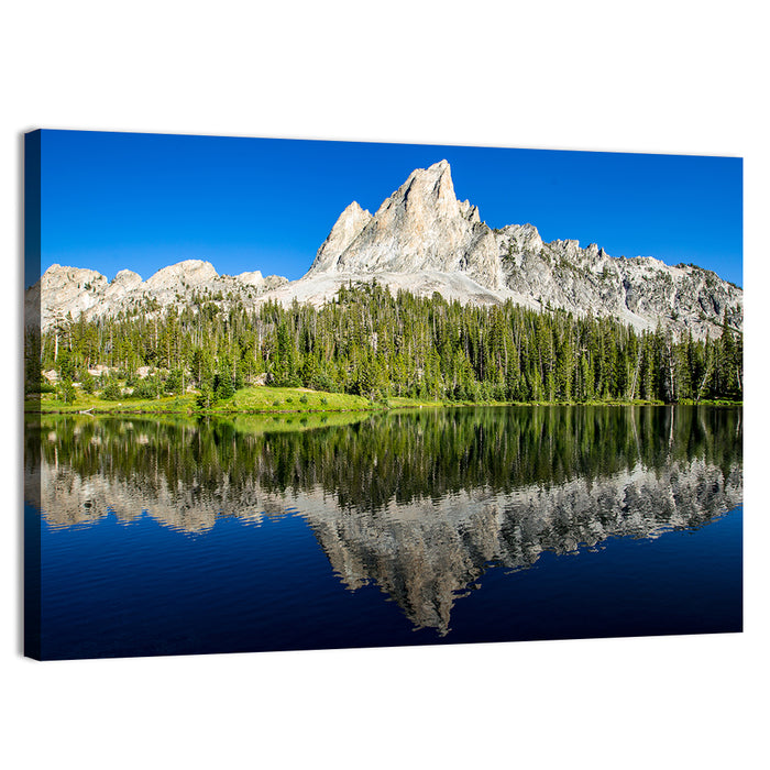 Sawtooth Peaks at Alice Lake Wall Art as a canvas print