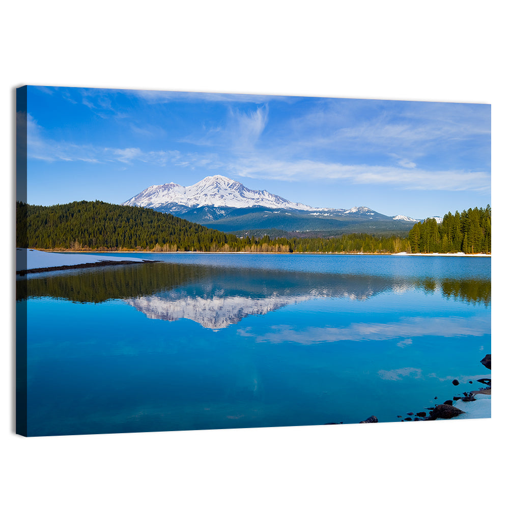 California Mountain Lake Reflection Wall Art, canvas print, landscape