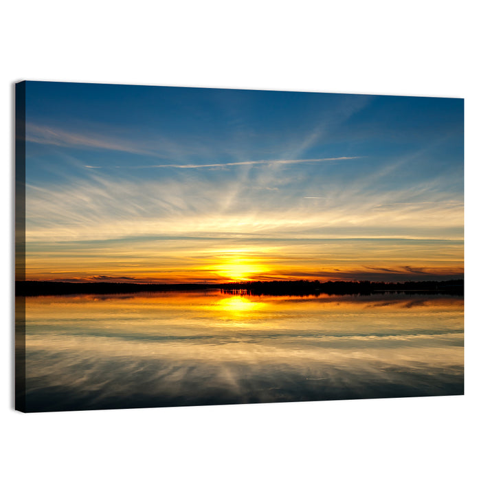 Oklahoma Lake Sunset Reflection Wall Art as a canvas print