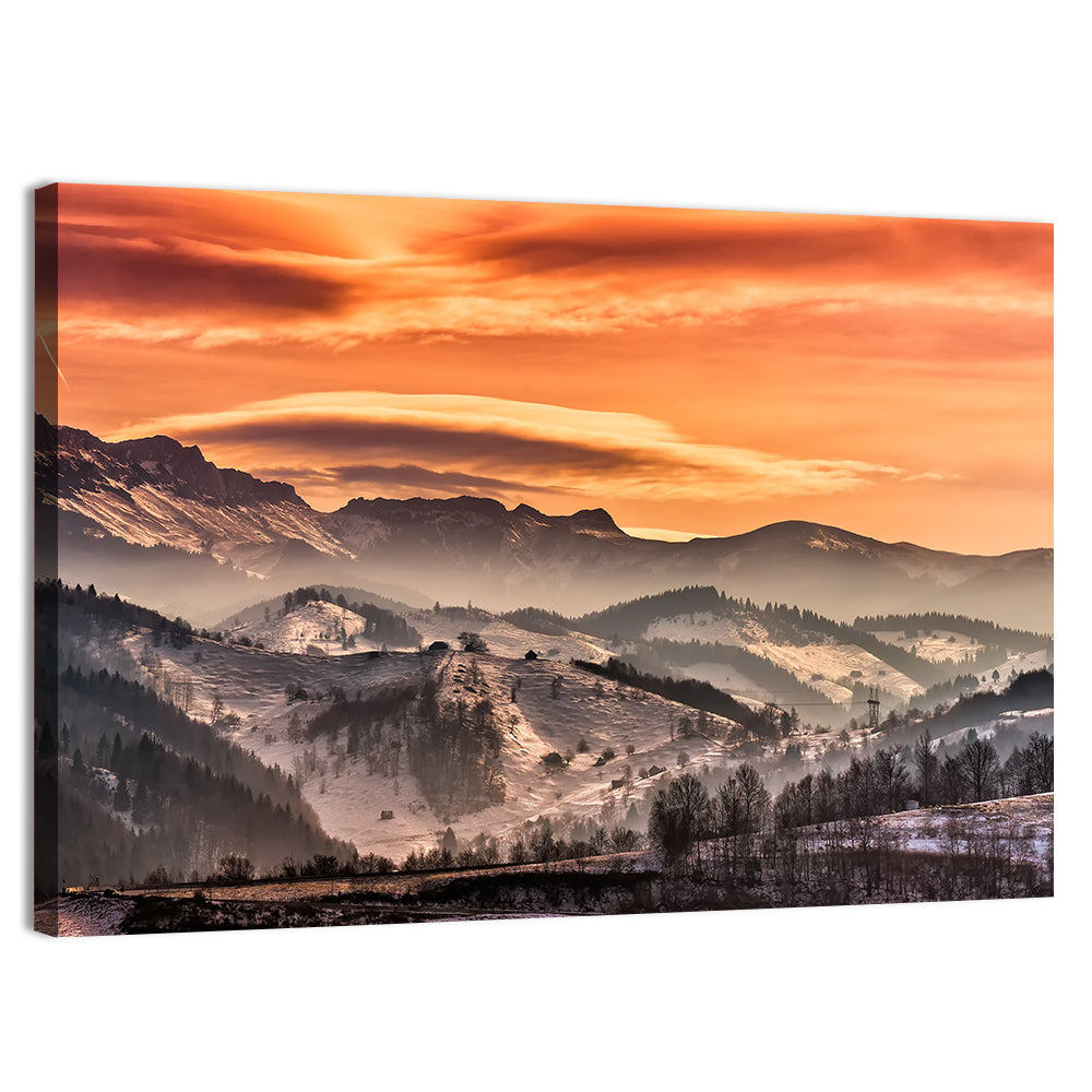 Pestera Mountain Sunrise Wall Art, canvas print, landscape