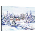Snowy Village Path Wall Art