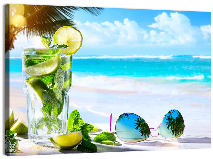 Mojito Beach Scene Wall Art as a canvas print