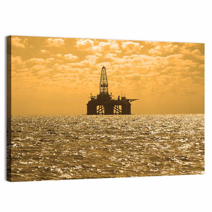 Oil Rig at Sunset Wall Art