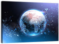Wireframe Globe Network Wall Art