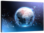 Wireframe Globe Network Wall Art