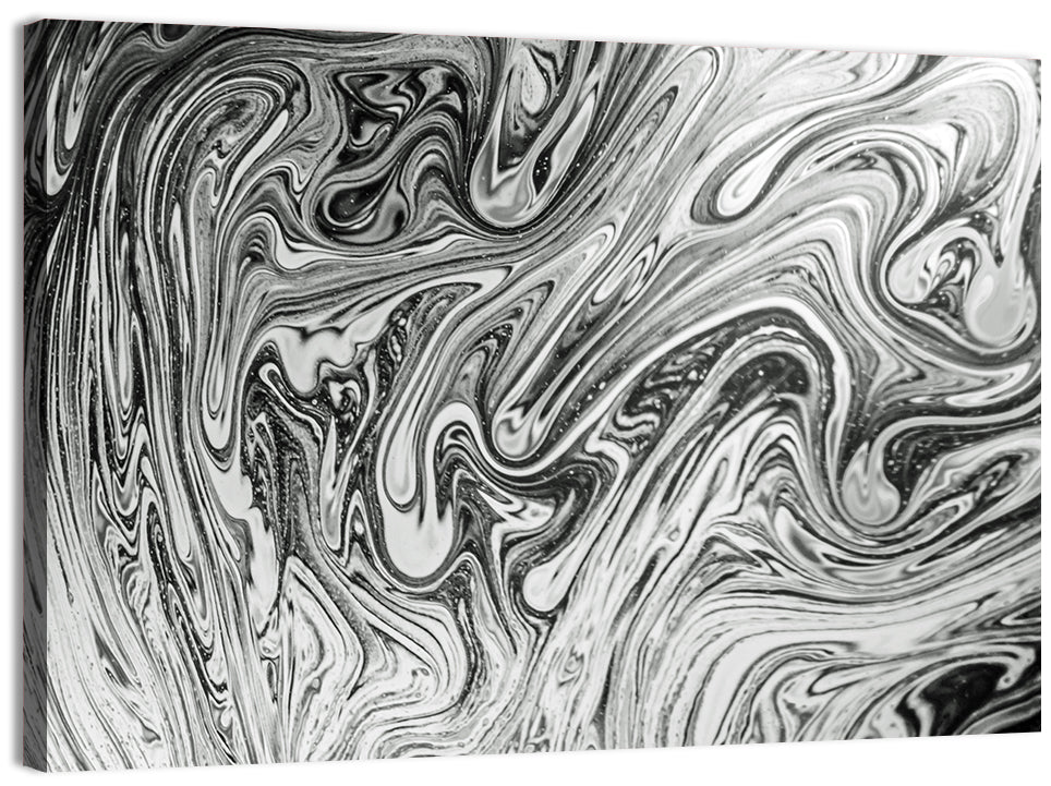 Ink Swirl Monochrome Abstract Wall Art