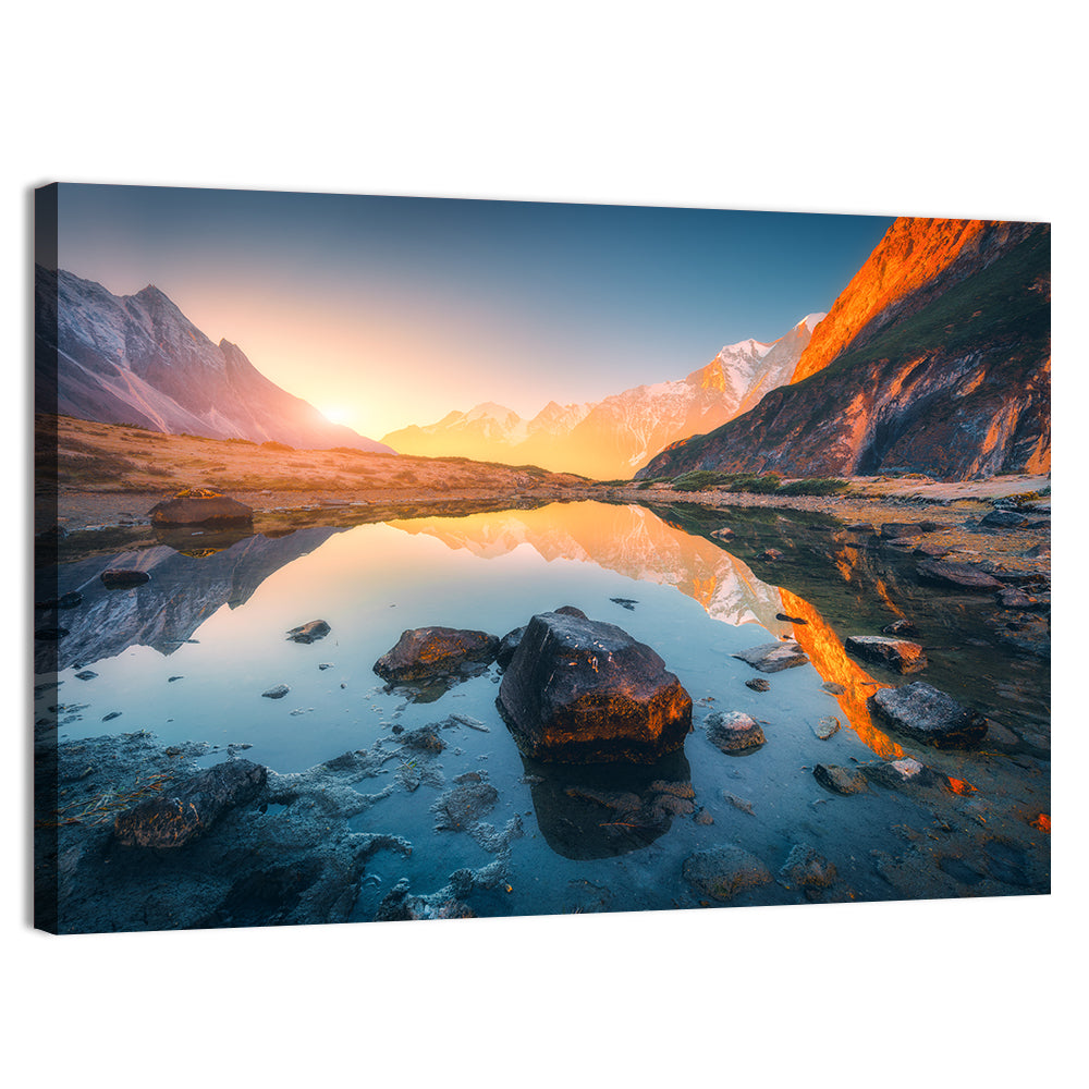 Himalayan Lake Reflections Wall Art, canvas print, landscape
