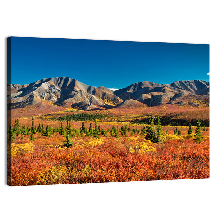 Denali Autumn Peaks Wall Art as a canvas print