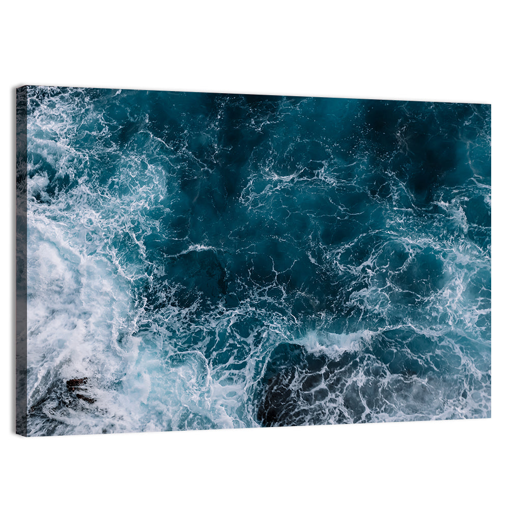 Aerial Swirling Ocean Waves Wall Art